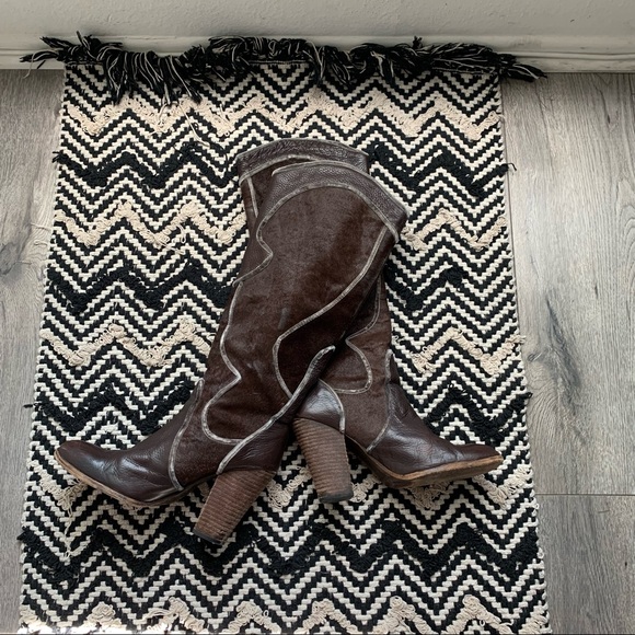 Vintage Tall Western Boot Vero Cuoio Italian made - Picture 4 of 12